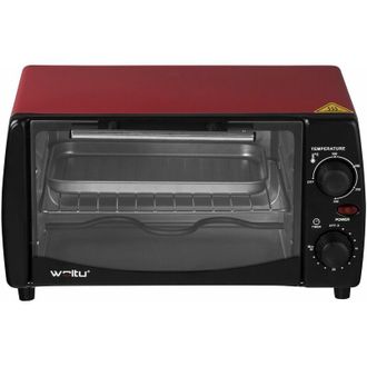 Woltu Forno Elettrico 12L Potenza 800W timer griglia Cuisine Piccolo Girarrosto Rosso - Woltu