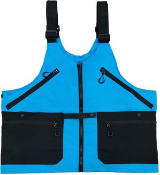 Generic Outdoor 2-in-1 Multifunctional Vest Bag, Men Women Utility Work Vest Backpack Multiple Pockets Lightweight Crossbody Travel Bag (Royal Blue,Weighing 1