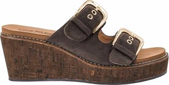 Corkys Footwear Womens Double Dare Wedge In Chocolate