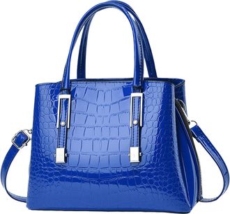Generic Fashion Bright Stone Pattern Leather Messenger Handbag for Women Stylish Durable Shoulder Bag with Adjustable Strap (Blue, One Size)