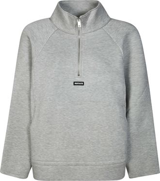 Rotate Heathered Grey Scuba Half Zip High Collar Jacket