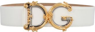 Dolce & Gabbana White DG Barocco belt
