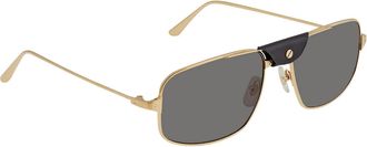 Cartier Santos de Cartier Polarized Grey Navigator Unisex Sunglasses CT0193S 001 60