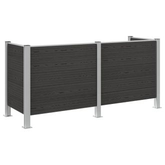 vidaXL Valla De Cubo De Basura Gris 237 X 85 X 115 Cm Aluminio Y Wpc Vidaxl