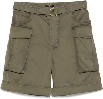 Balmain Olijfgroene Short met Riem - Heren - Korte Broeken - Groen - L - Korte Broeken