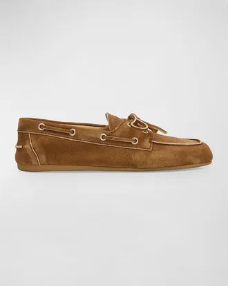 Miu Miu Suede Lace-Up Moccasins