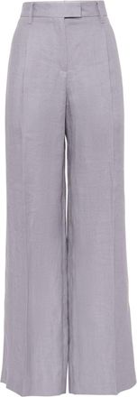 Brunello Cucinelli Loose Pleated trousers - women - Hemp/Eco Linen - 40 - Purple