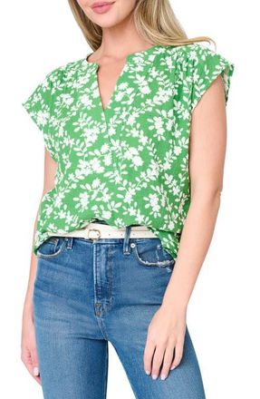 Gibsonlook Print Top in Green Trellis at Nordstrom, Size Xx-Small