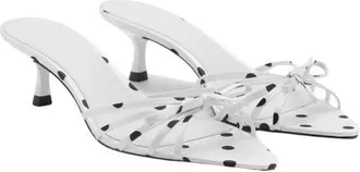 Mango Polka Dot Strap Sandal in White at Nordstrom, Size 41