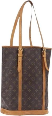 Louis Vuitton Pre-owned Monogram Canvas Tote Bag - Dames - Vintage Shopper - Bruin - ONE Size - Leer - Vintage