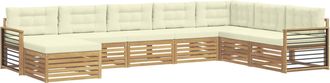 vidaXL Conjunto De Sof&aacute;s De Exterior 8 Uds. Blanco Y Crema Vidaxl