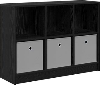 vidaXL Aparador Roble Negro 88,5 X 27,5 X 63,5 Cm Vidaxl