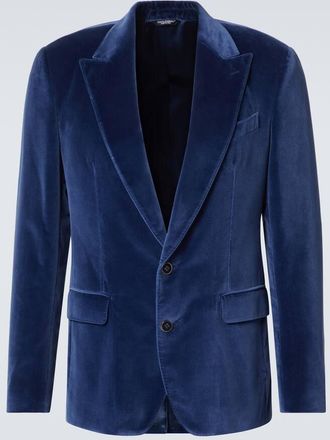 Dolce & Gabbana Blazer monopetto in velluto di cotone
