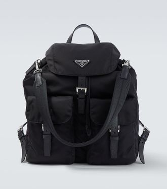 Prada Re-Nylon leather-trimmed backpack