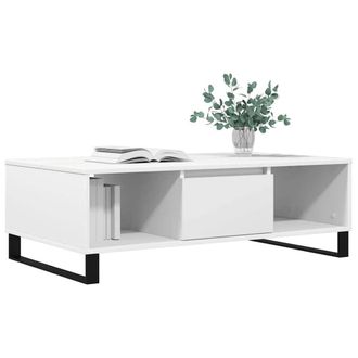 Berkfield Home Decorative Coffee Table White 104x60x35 cm Engineered Wood | Size: 104 x 60 x 35 cm