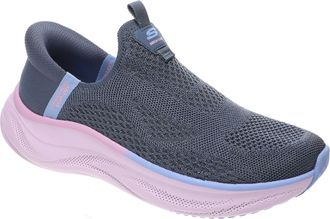 Skechers Womens Skech Cloud Hands Free Slip-ins Sneaker, Navy Purple, 4 UK