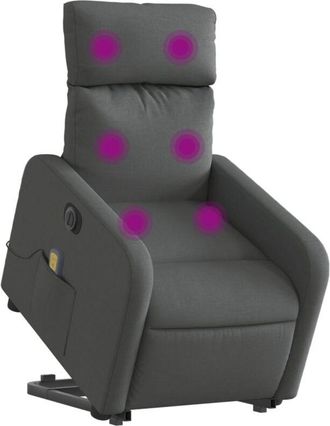 vidaXL Vidaxl - Sill&oacute;n De Masaje El&eacute;ctrico Reclinable Elevable Tela Gris Oscuro