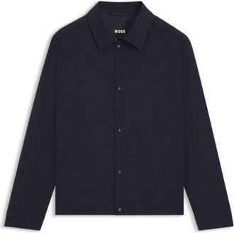 BOSS Relaxed-fit overshirt in a wool blend