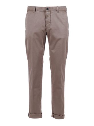 Incotex Slim Fit Brown Cuffed Straight-Leg Pants