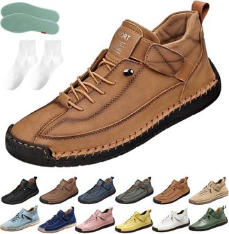 Generic Comfortable & Pain-Free Orthopedic Sneakers, Non-Slip Slip On Comfortable Leather Shoes for Women (Brown, Adult, Women, 4.5, Numeric, UK Footwear Size