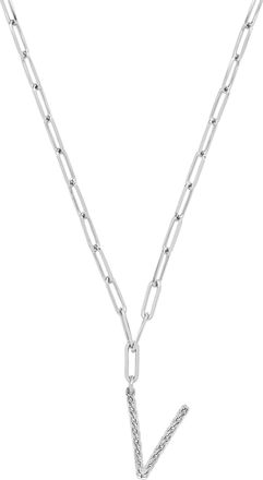 Sterling Forever Braided Initial Pendant Necklace