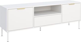 Selsey Selsey Vena - Mueble Tv 2 Puertas Con Caj&oacute;n Y Hueco - Blanco - 160 Cm