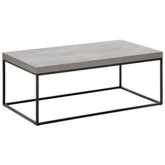 Beliani Mesa De Centro Gris Claro Negro 100 X 60 Cm Efecto Cemento Base De Metal Dorris