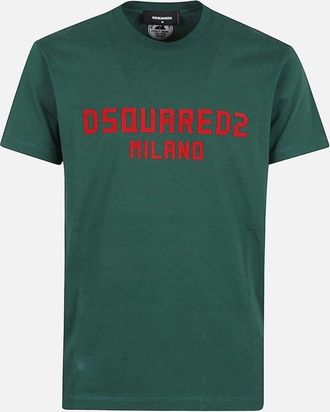 Dsquared2 Mens Dsquared2 Milano Logo Cool Fit Green T-Shirt - Size: 40