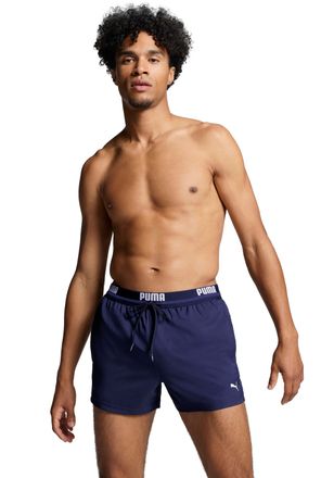 Puma Badeshorts PUMA PUMA SWIM MEN LOGO SHORT SHORTS 1P, Herren, Gr. XXL, N-Gr, navy, Web, Obermaterial: 100% Polyester, unifarben, Badehosen Badeshorts, S