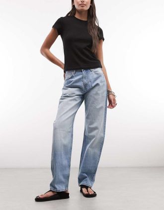 Weekday Jeans bombati lavaggio azzurro-Blu