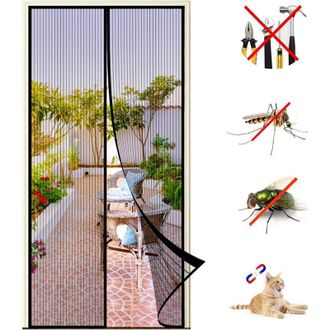 OEM Mosquitera Magn&eacute;tica Para Ventana De 140x220 Cm - Malla Encriptada De 1 Mm - Instalaci&oacute;n Sin Taladrar - Cierre Autom&aacute;tico -crezuo