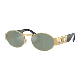 Versace VE2264100080 Oval Full Rim Sunglasses - Gold