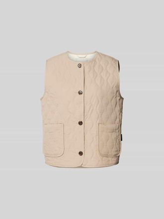Varley Steppweste mit durchgehender Knopfleiste in Taupe, Gr&ouml;&szlig;e L