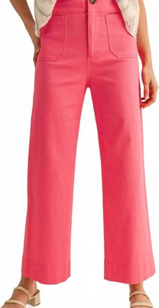 Merci High Waist Cropped Wide Leg Pants In Berry