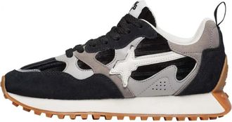 W6YZ Urban Sneaker met Su&egrave;de Details - Dames - Sneakers - Zwart - 39 EU - Su&egrave;de - Schoenen