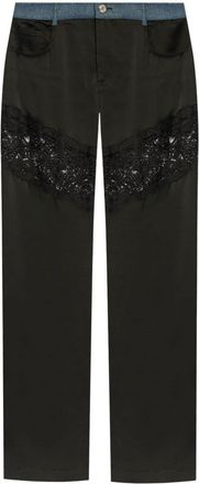 Blumarine panelled straight trousers - women - Spandex/Elastane/Viscose/Acetate - 44 - Black