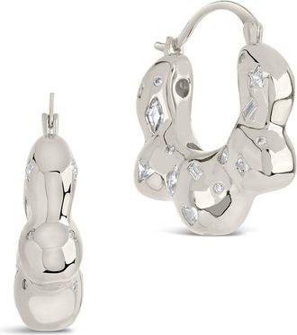 Sterling Forever Tari CZ Hoop Earrings