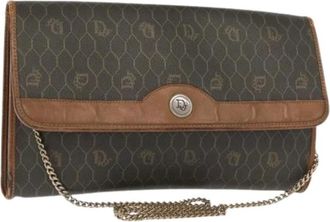Dior Pre-owned Shoulder Bags, female, Green, Size: ONE SIZE Pre-owned Vintage Honeycomb Canvas Shoulder Bag