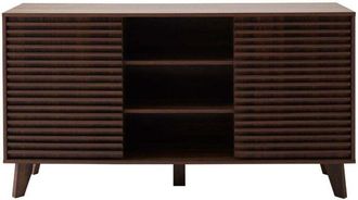 Calicosy Buffet De 2 Puertas Correderas Con Fachadas Efecto Madera Ranurada L140 Cm - Fribourg