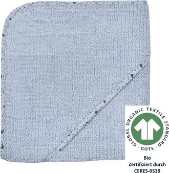 Wörner Südfrottier Kapuzenhandtuch »at home stahlblau Kapuzenbadetuch 80/80« Biobaumwolle, Strick-Optik