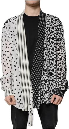 Dolce & Gabbana Zijden polka dots lange mouw overhemd - Heren - Casual Overhemden - Veelkleurig - 5XL - Overhemden