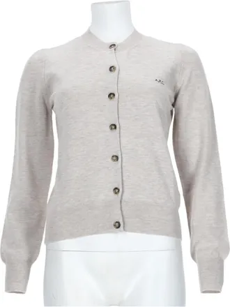 A.P.C. Virgin Wool Cardigan With Button-Down Front And Ribbed Cuffs