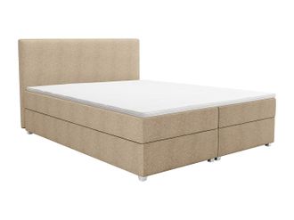 Vente-Unique Conjunto completo boxspring cabecero + somier + colch&oacute;n + topper - 140 x 200 cm - Tela - Beige - ONAN de YSM&Eacute;E