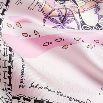 Ferragamo Womens Silk Scarf Pink Scarfs