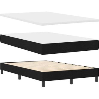vidaXL Vidaxl - Cama Tipo Box Spring Con Colch&oacute;n Negro 120 X 200 Cm Tela