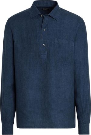 Ermenegildo Zegna Camicia Oasi Lino - Blu