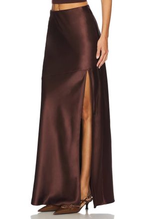 Line & Dot Dalton Maxi Skirt In Chocolate