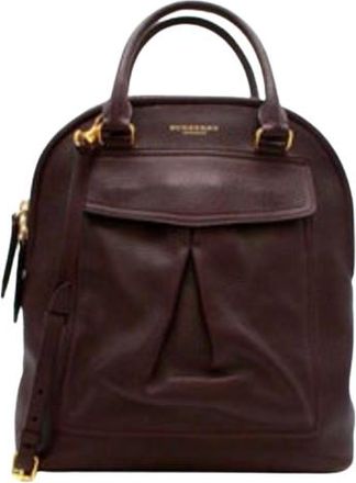 Burberry Burberry Deep Purple Leather Tote Bag With Strap Size M