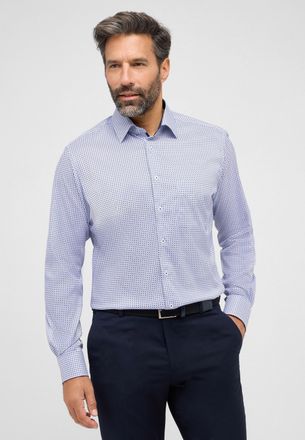 Eterna Langarmhemd ETERNA MODERN FIT, Herren, Gr. 44, Normalgr&ouml;ssen, blau, Twill, 40% cotton, 4% Elasthan, 56% Lyocell, tailliert, Manschette, Hemden Langarm