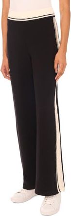 Vince Camuto Contrast Detail Track Pants in Rich Black at Nordstrom, Size X-Large